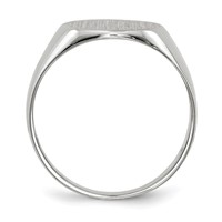 14K White Gold 10.5x 10.5mm Round Closed Back Signet Ring view 2