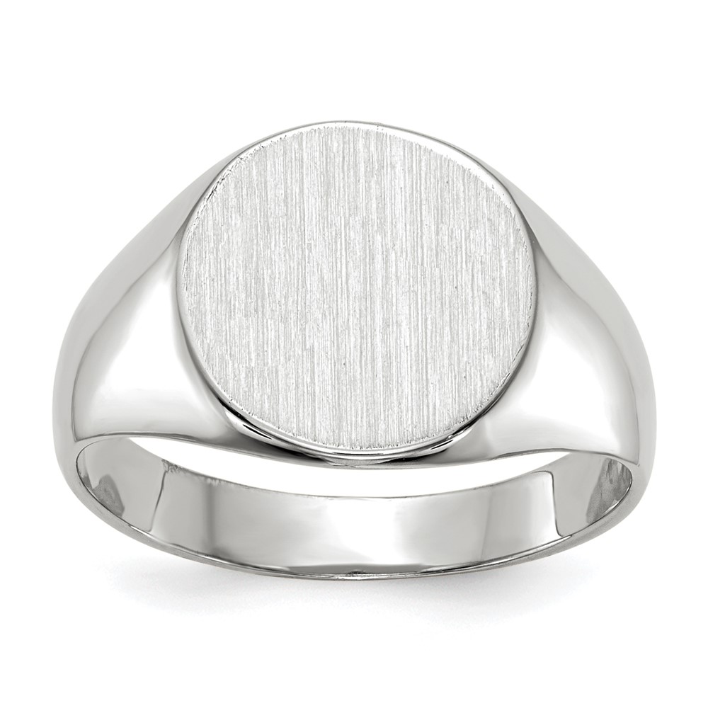 14k White Gold 10.5×10.5mm Closed Back Signet Ring