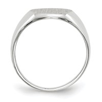 14K White Gold 10.0x11.5mm Oval Closed Back Signet Ring view 2