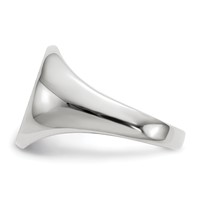 14K White Gold 10.0x11.5mm Oval Closed Back Signet Ring view 3
