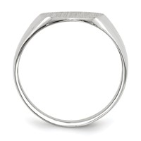 14K White Gold 12.0x12.5mm Oval Closed Back Signet Ring view 2