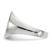 14K White Gold 12.0x12.5mm Oval Closed Back Signet Ring view 3