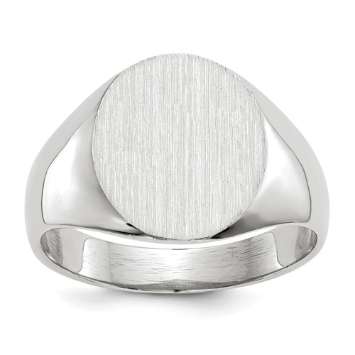 10k White Gold 12.5x12.0mm Closed Back Signet Ring