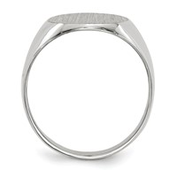 14K White Gold 12.5x 13.5mm Oval Closed Back Signet Ring view 2