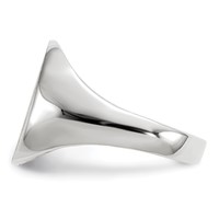 14K White Gold 12.5x 13.5mm Oval Closed Back Signet Ring view 3