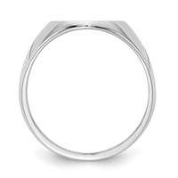 14K White Gold 12.5x 15.0xmm Oval Closed Back Signet Ring view 2
