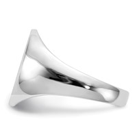 14K White Gold 12.5x 15.0xmm Oval Closed Back Signet Ring view 4