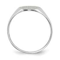 14K White Gold 9.0x10.0mm Oval Open Back Signet Ring view 2