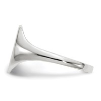 14K White Gold 9.0x10.0mm Oval Open Back Signet Ring view 3