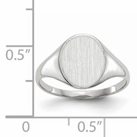 14K White Gold 9.0x10.0mm Oval Open Back Signet Ring view 5