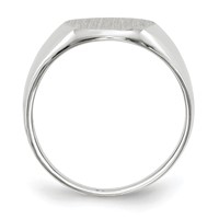 14K White Gold 11.0x 12.5mm Oval Open Back Signet Ring view 2