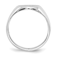 14K White Gold 11.0x 13.0mm Oval Open Back Signet Ring view 2