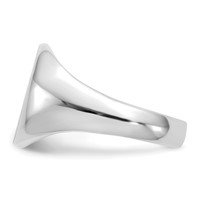 14K White Gold 11.0x 13.0mm Oval Open Back Signet Ring view 4