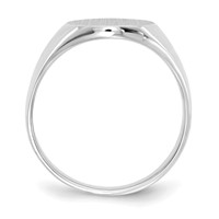 14K White Gold 13.0x 15.5mm Oval Open Back Signet Ring view 2