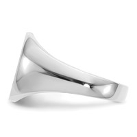 14K White Gold 13.0x 15.5mm Oval Open Back Signet Ring view 3