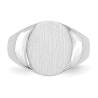 14K White Gold 13.0x 15.5mm Oval Open Back Signet Ring view 5