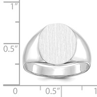 14K White Gold 13.0x 15.5mm Oval Open Back Signet Ring view 4