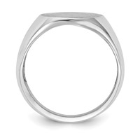 14K White Gold 14.5x18.0mm Oval Open Back Mens Signet Ring view 2