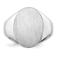 14K White Gold 14.5x18.0mm Oval Open Back Mens Signet Ring view 5