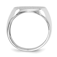 14K White Gold 16.0x 20.5mm Oval Open Back Signet Ring view 2