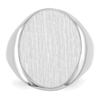 14K White Gold 16.0x 20.5mm Oval Open Back Signet Ring view 5