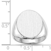 14K White Gold 16.0x 20.5mm Oval Open Back Signet Ring view 3