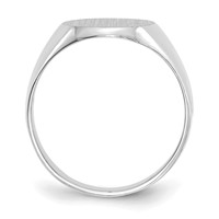 14K White Gold 11.0x13.0mm Oval Closed Back Signet Ring view 2