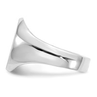 14K White Gold 11.0x13.0mm Oval Closed Back Signet Ring view 4
