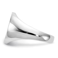 14K White Gold 13.5x14.0mm Oval Closed Back Signet Ring view 4