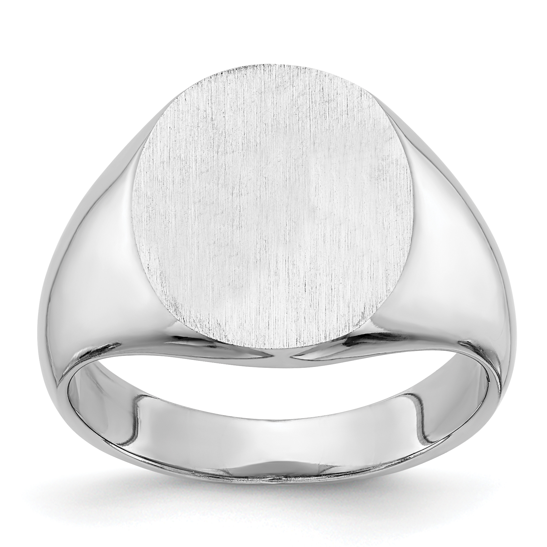 14k White Gold 13.5x14.0mm Closed Back Signet Ring (RS548)