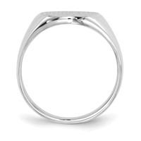 14K White Gold 14.0x 17.5mm Oval Closed Back Mens Signet Ring view 2