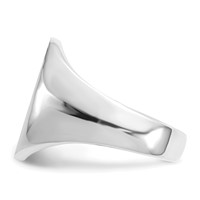 14K White Gold 14.0x 17.5mm Oval Closed Back Mens Signet Ring view 4