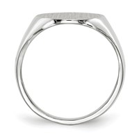 14K White Gold 15.0x 18.5mm Oval Closed Back Mens Signet Ring view 2