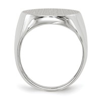 14K White Gold 17.0x 20.5mm Oval Closed Back Mens Signet Ring view 2