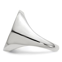 14K White Gold 17.0x 20.5mm Oval Closed Back Mens Signet Ring view 3