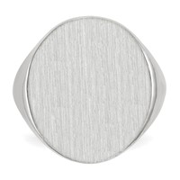 14K White Gold 17.0x 20.5mm Oval Closed Back Mens Signet Ring view 4