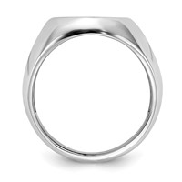 14K White Gold 13.0x 16.0mm Oval Open Back Mens Signet Ring view 2