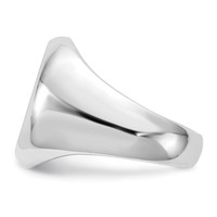 14K White Gold 13.0x 16.0mm Oval Open Back Mens Signet Ring view 4
