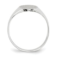 14K White Gold 8.0x11.5mm Oval Open Back Signet Ring view 2