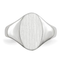 14K White Gold 8.0x11.5mm Oval Open Back Signet Ring view 4