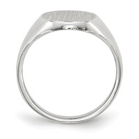 14K White Gold 8.0x 11.5mm Oval Closed Back Signet Ring view 2