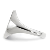 14K White Gold 8.0x 11.5mm Oval Closed Back Signet Ring view 3