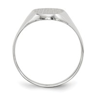 14K White Gold 9.0x 14.0mm Oval Closed Back Signet Ring view 2