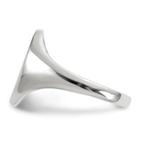 14K White Gold 9.0x 14.0mm Oval Closed Back Signet Ring view 3