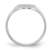 14K White Gold 9.0x 17.0mm Oval Closed Back Signet Ring view 2