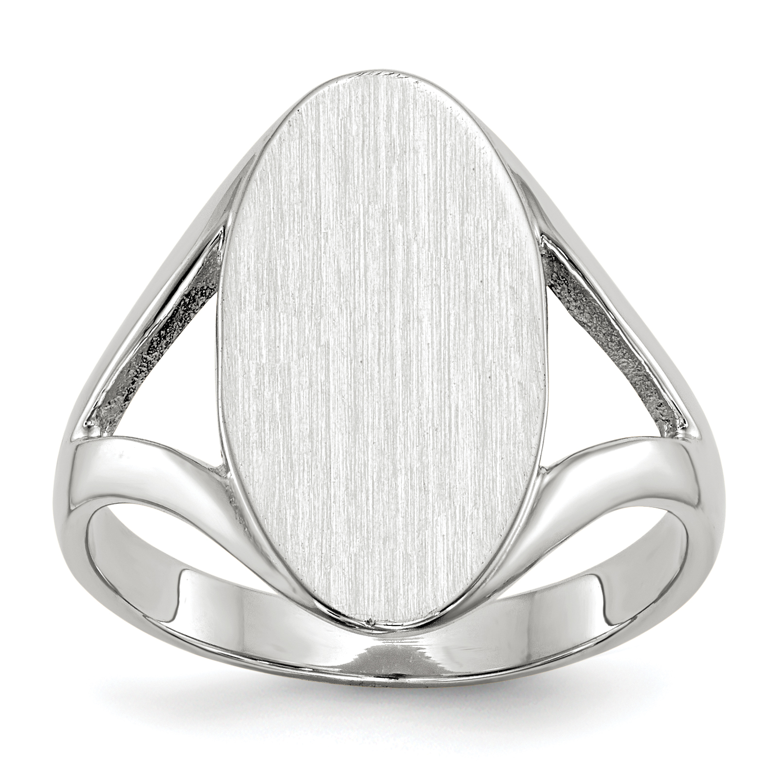 14k White Gold 9.0x17.0mm Closed Back Signet Ring (RS564)
