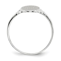 14K White Gold 8.5x13.5mm Oval Closed Back Signet Ring view 2