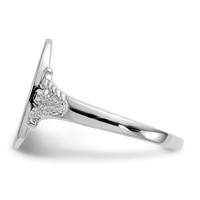14K White Gold 8.5x13.5mm Oval Closed Back Signet Ring view 3