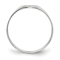 14K White Gold 6.5x 7.5mm Round Closed Back Signet Ring view 2