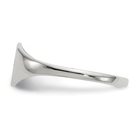 14K White Gold 6.5x 7.5mm Round Closed Back Signet Ring view 3